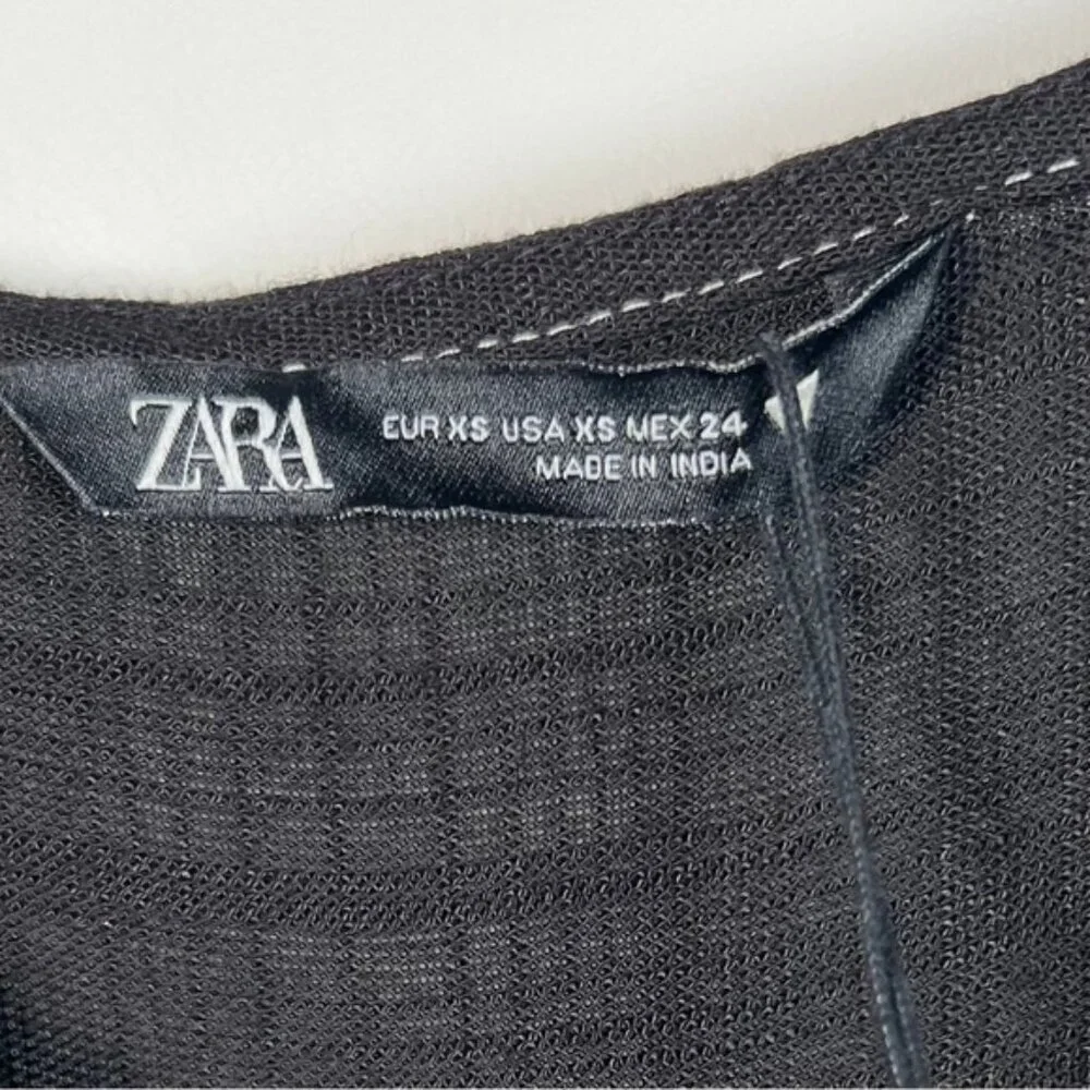 NWT ZARA Short Jumpsuit Topstitching Eyelet‎ Embroidery Hem Straps 7200/113 XS